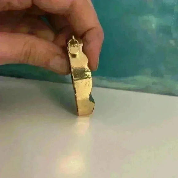 Large Blue Druzy Necklace Pendant - Picture 7 of 9